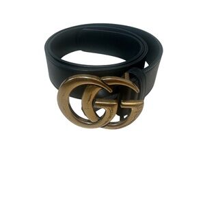 Black Gucci Belt with gold buckle